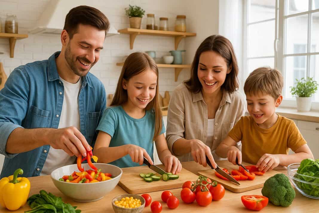 Gesunde Familienroutine in der Schweizer Küche